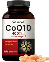 Main product image showing CoQ10 400mg with Omega-3 240 capsules
